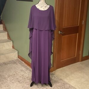 Glamour Long Sleeve Purple Dress, Size 14